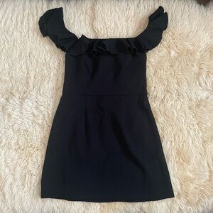 French Connection Black Ruffle Dress